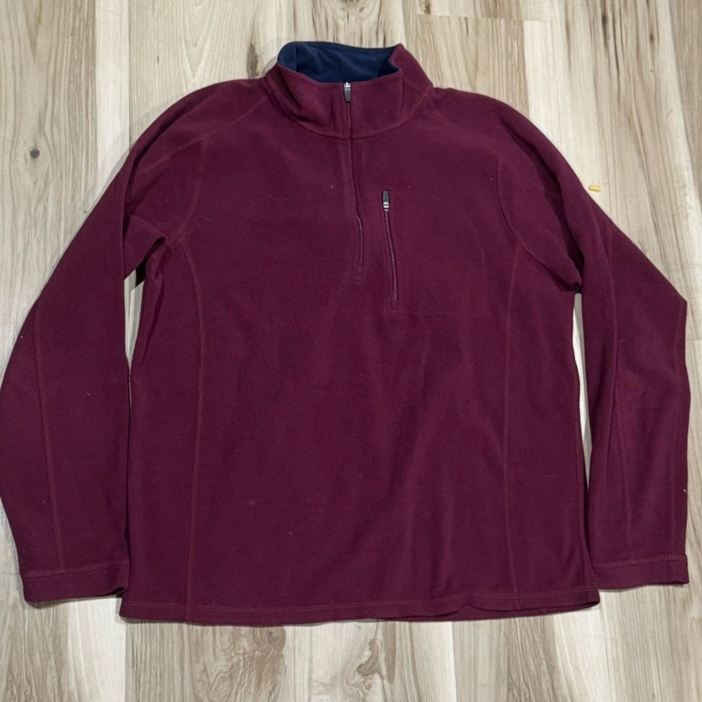 LL Bean Quarter Zip Maroon Traditional Fit Pullover Sweater Men’s Medium